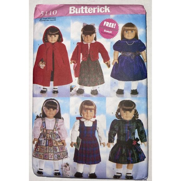Butterick Two Vintage 18" Doll Sewing Patterns #5110  & Pattern #6667 both Uncut - Picture 1 of 12